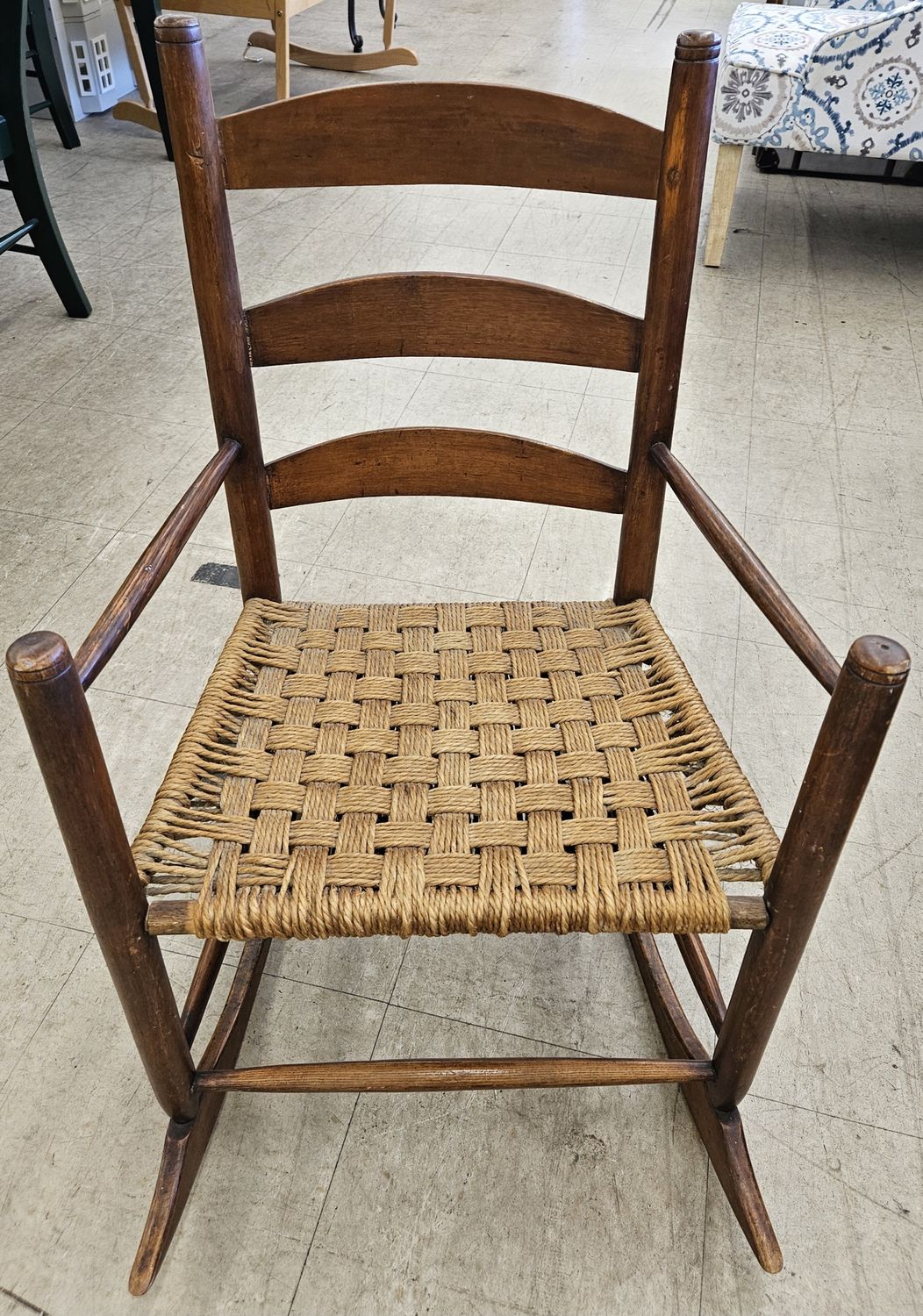 charming vintage walnut rocking chair