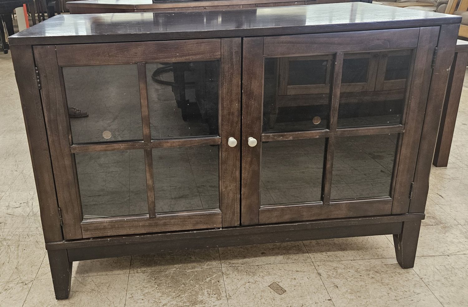 Dark brown wooden console table