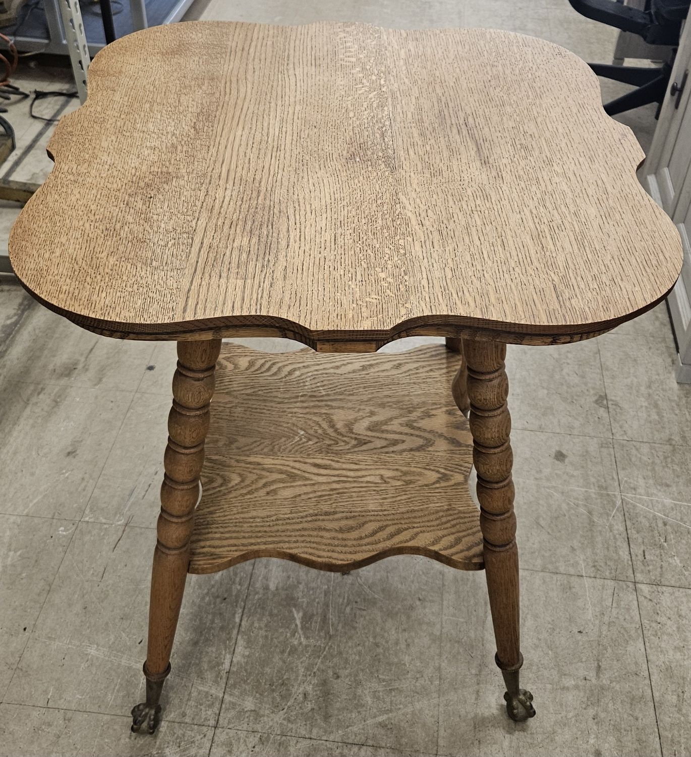 Antique Victorian Quarter Sawn Oak Parlor Table