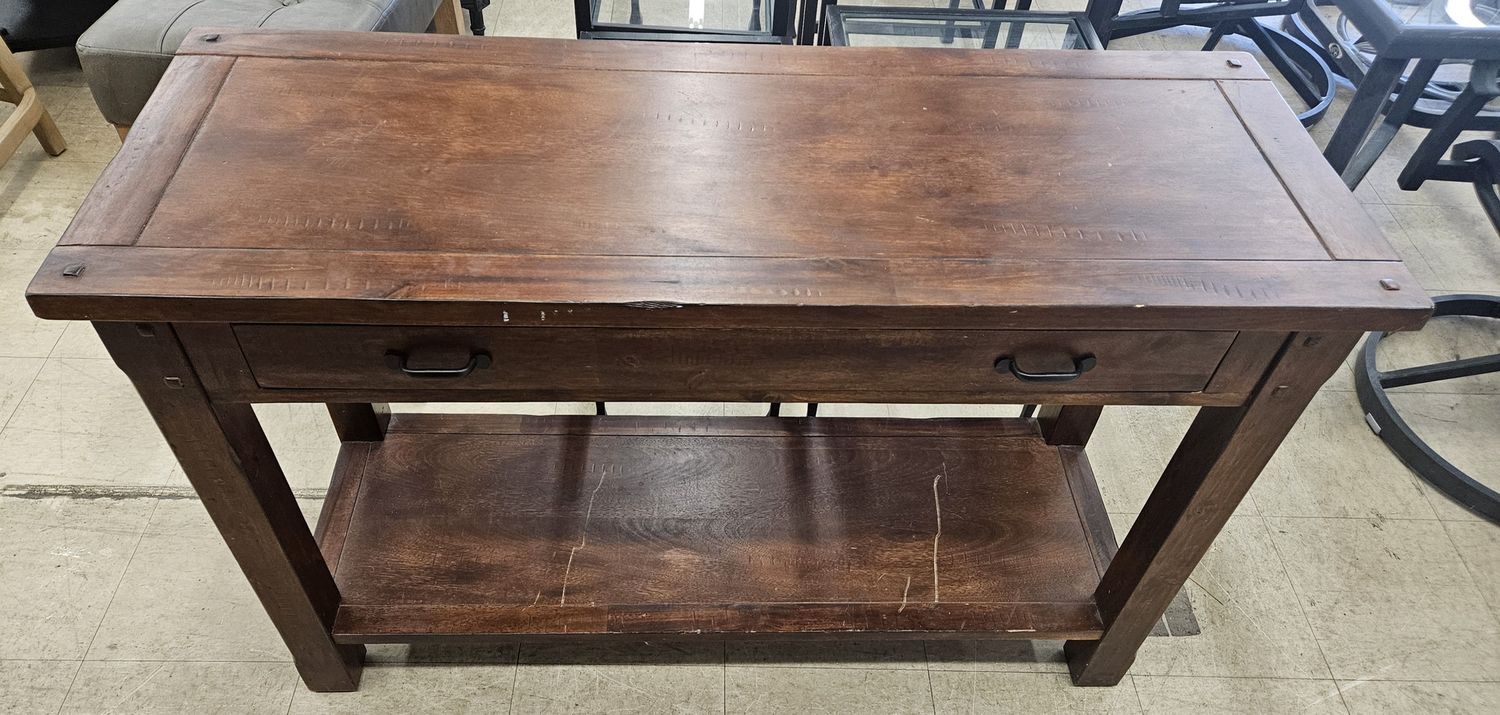 Solid wood entry table