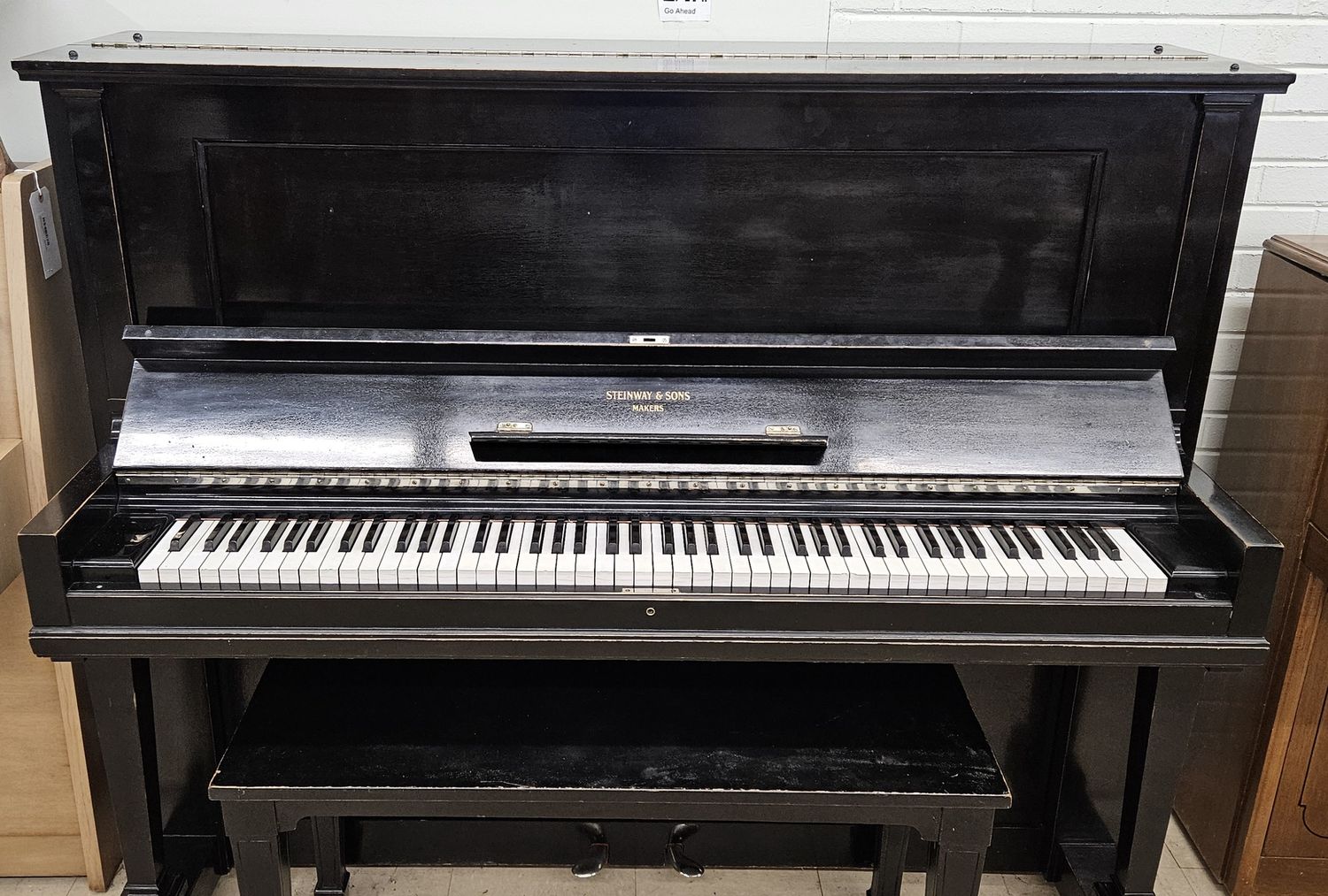 BEAUTIFUL Ebony Steinway Upright Grand Piano *FREE DELIVERY