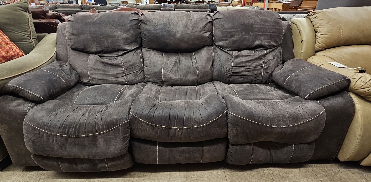 Gray Velvet Manual Recliner