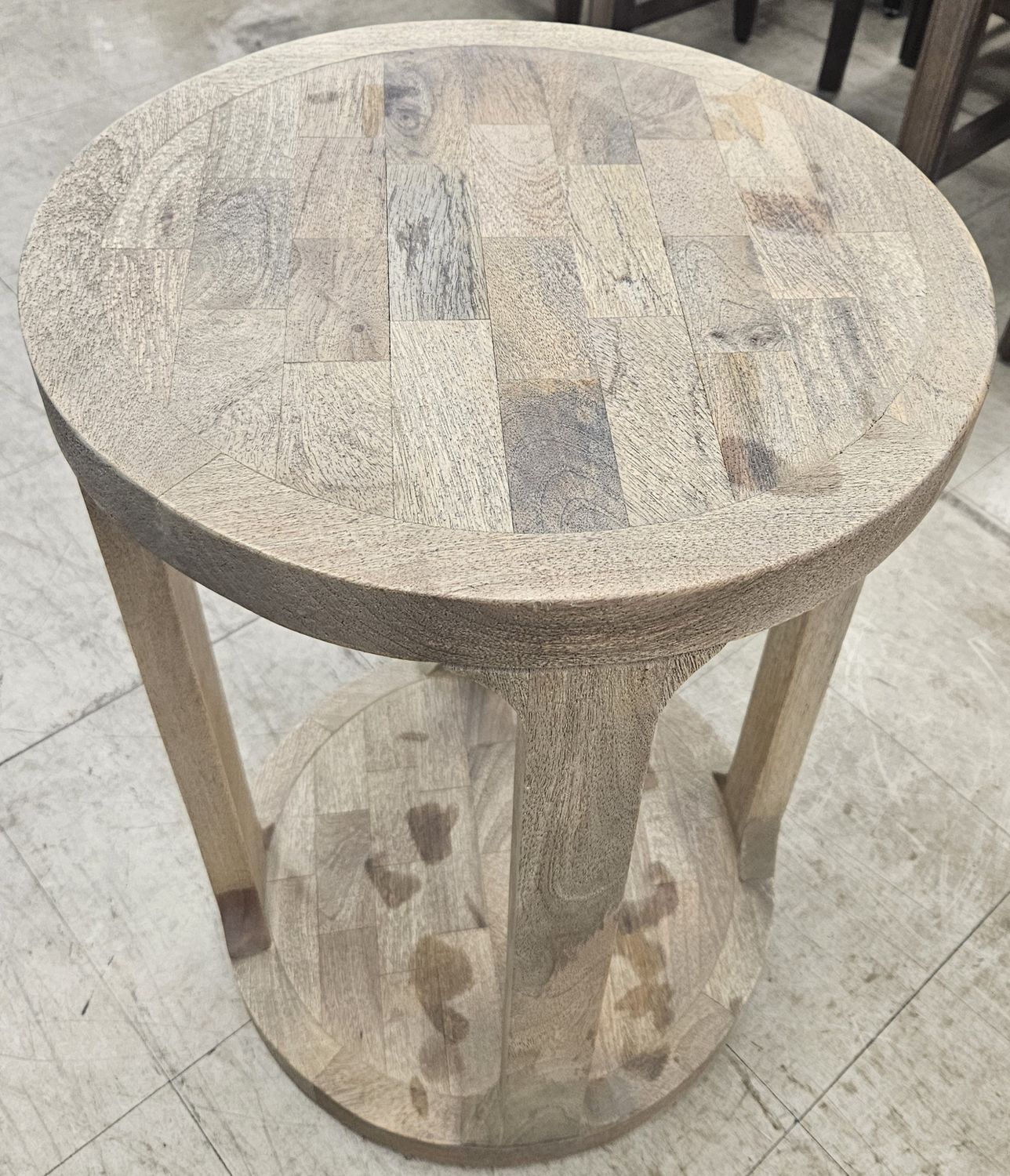 Castalia Round Accent Table in Natural Wood