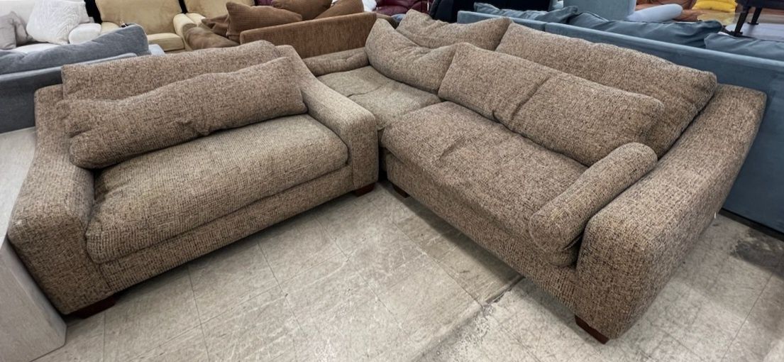 Coffee-colored couch set