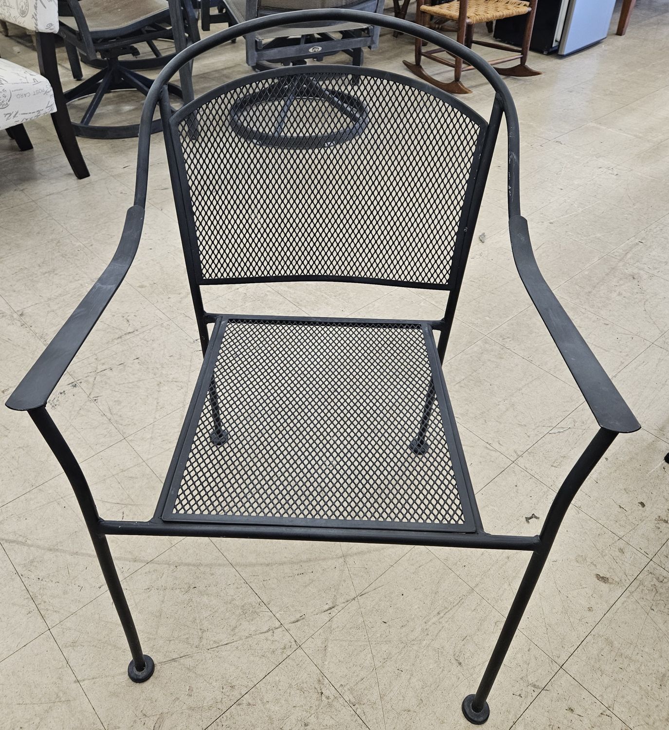 20th-century modern wrought iron sculptural arm chairs