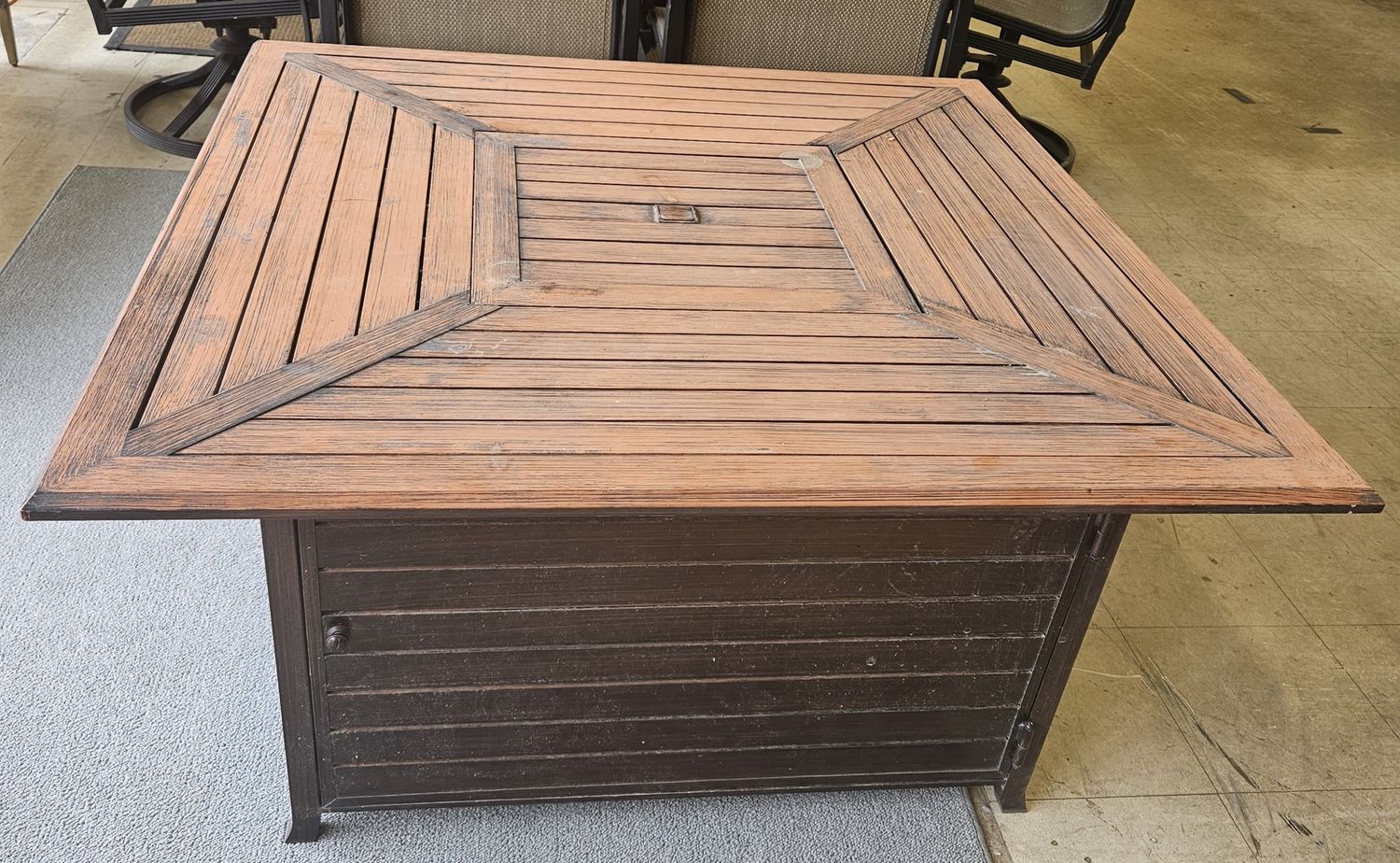 Large Square Aluminum Fire Pit