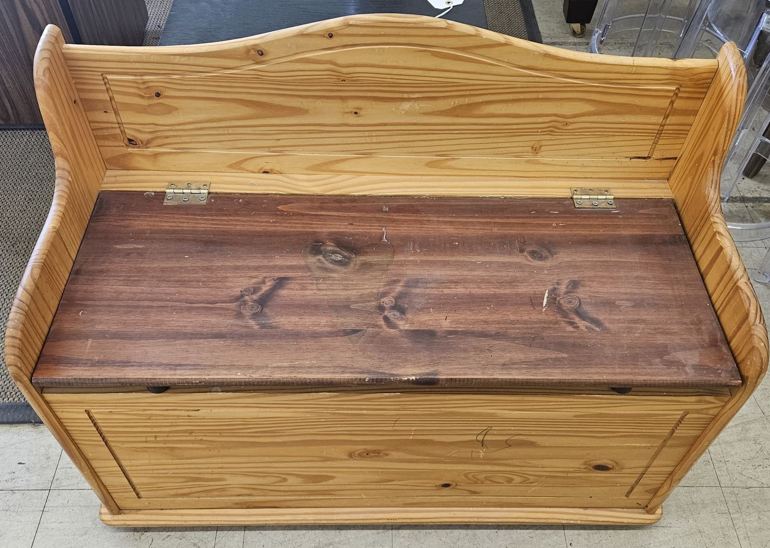 Natural Solid Wood Storage Bench