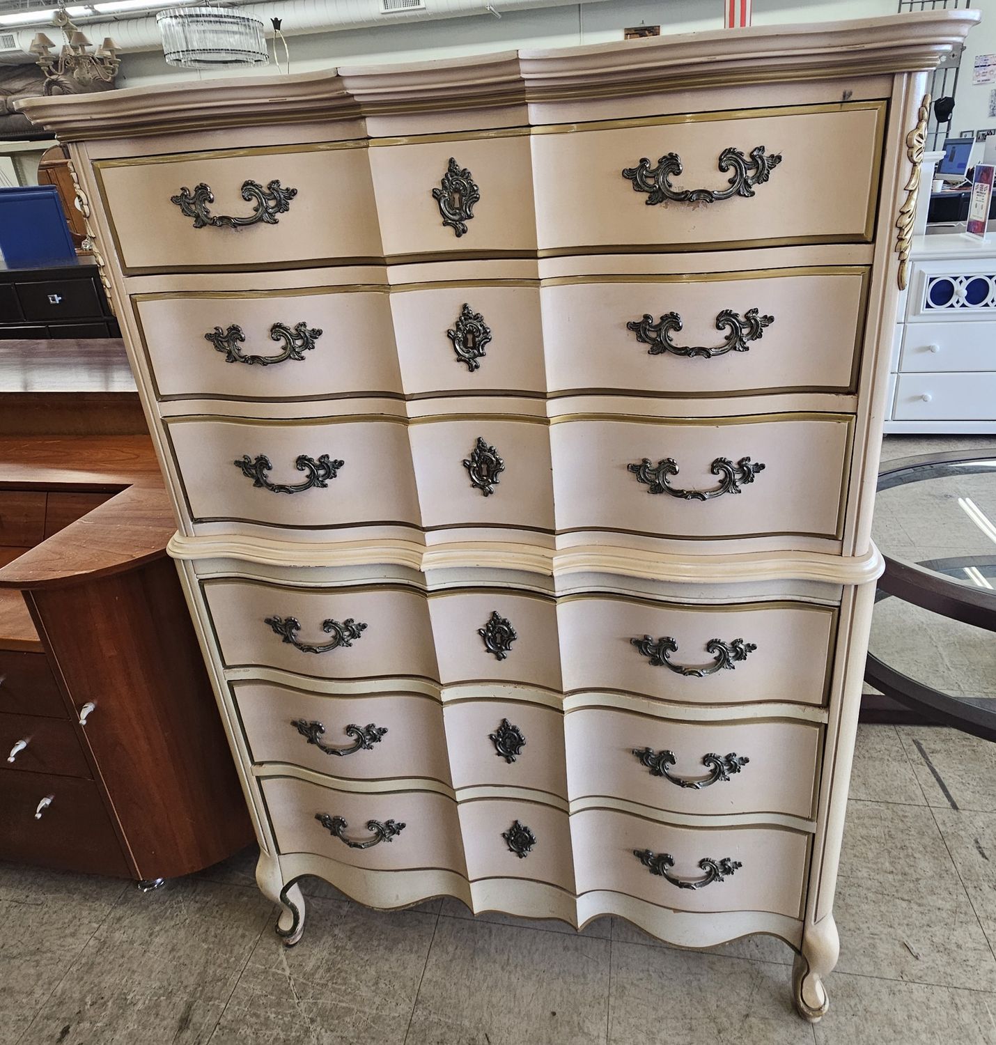 French Provincial Highboy Dresser by Angelus Furniture