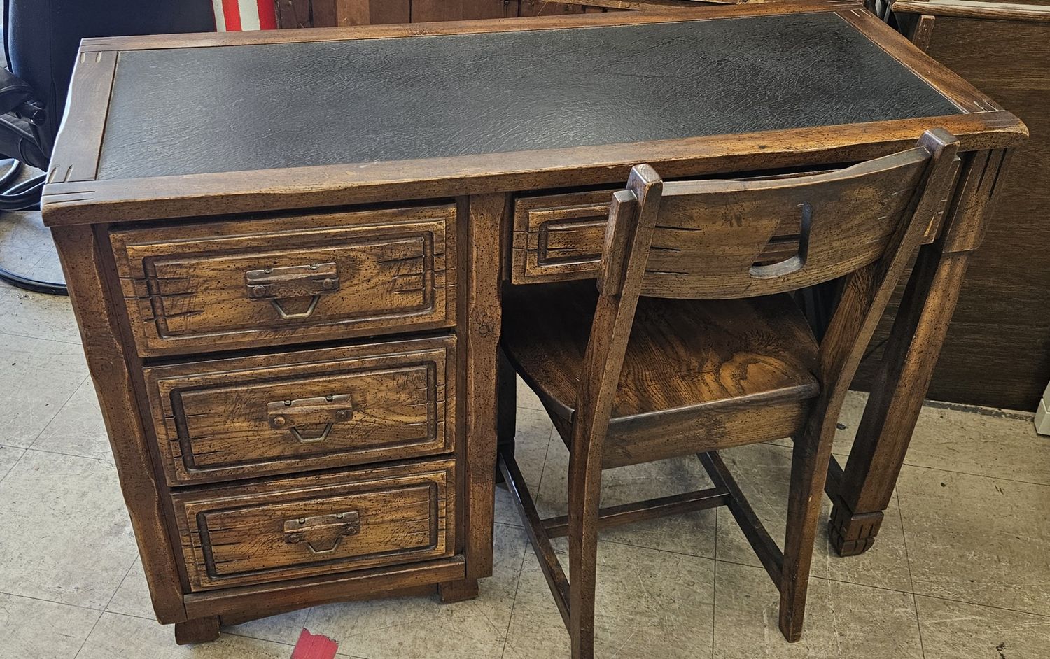 Wooden Desk with Leather Top **DELIVERY AVAILABLE