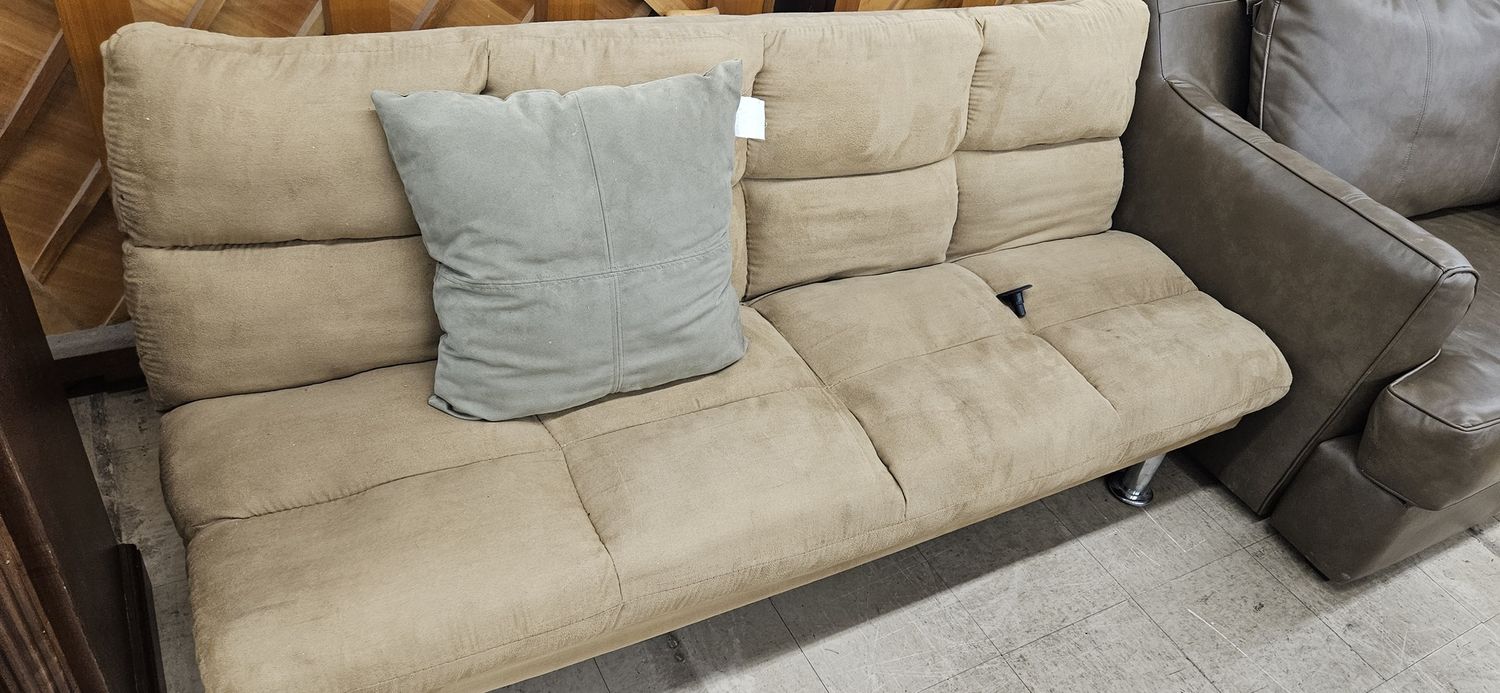 Camel Color Microsuede Futon Couch **DELIVERY AVAILABLE