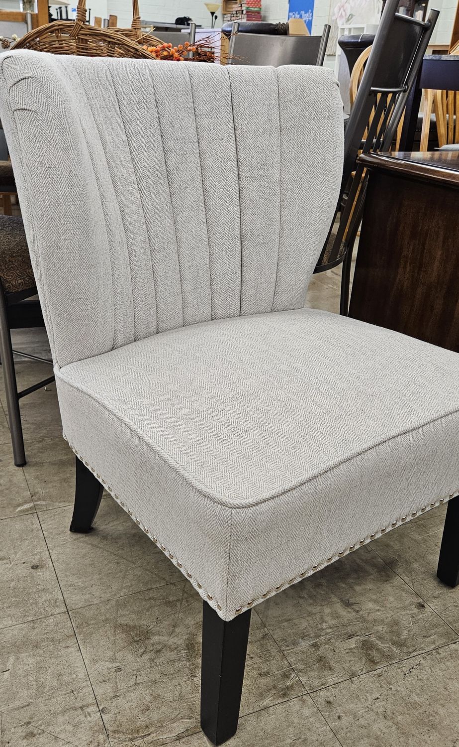 Tweed Chair with Nailhead Trim *DELIVERY AVAILABLE