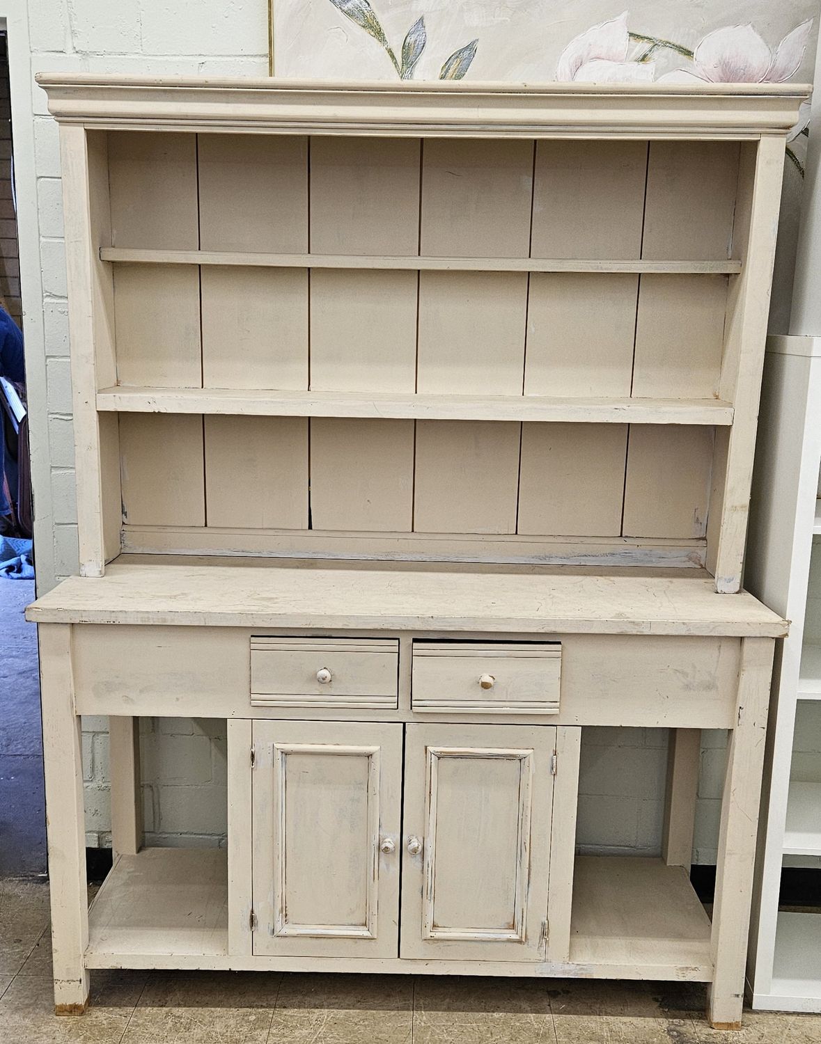 Vintage Farmhouse Style Buffet with Hutch **DELIVERY AVAILABLE