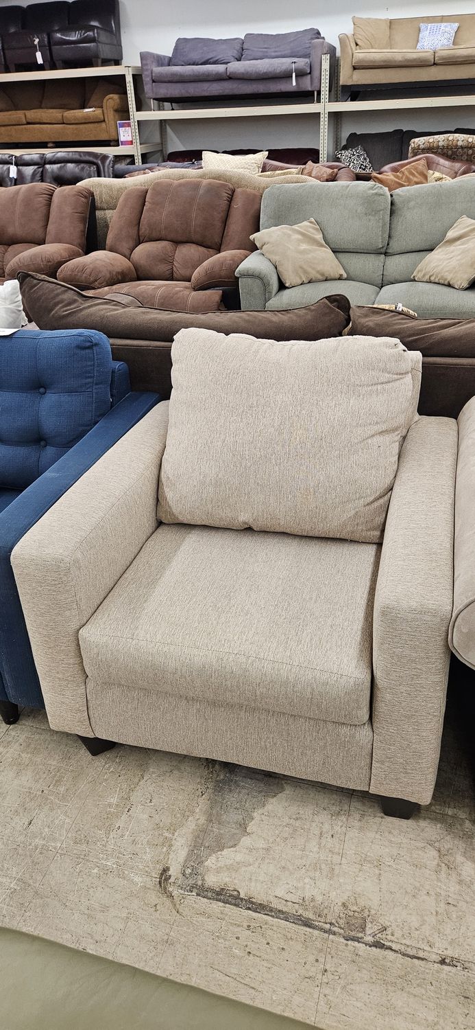 Tan Tweed Side Chair **DELIVERY AVAILABLE