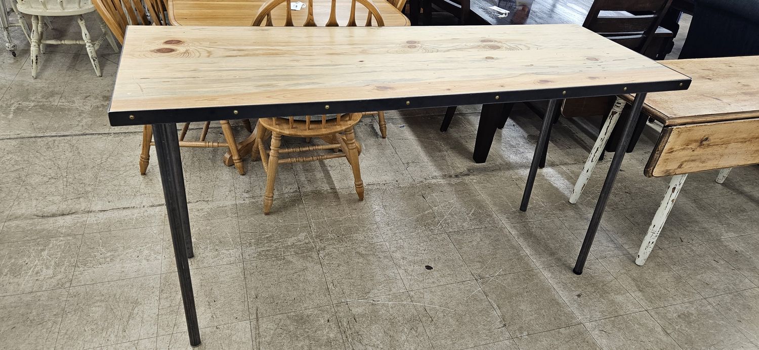 Wood &amp; Steel High Top Table  **DELIVERY AVAILABLE