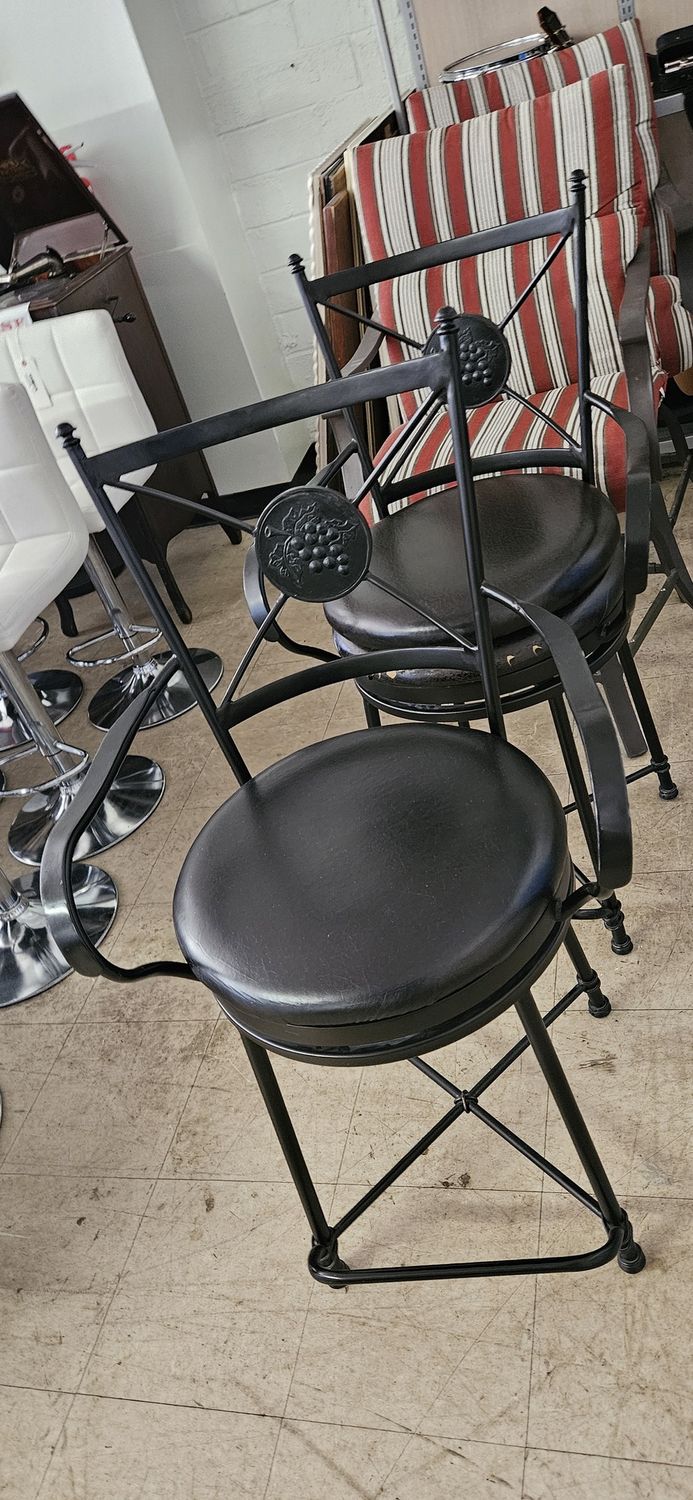 Black Swivel Bar Stools -Set of 2