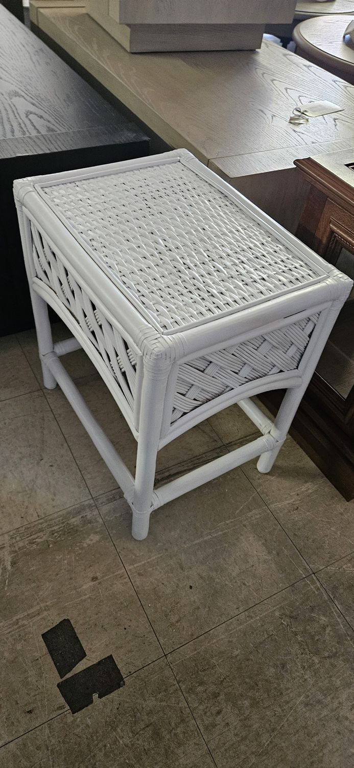 White Wicker Table