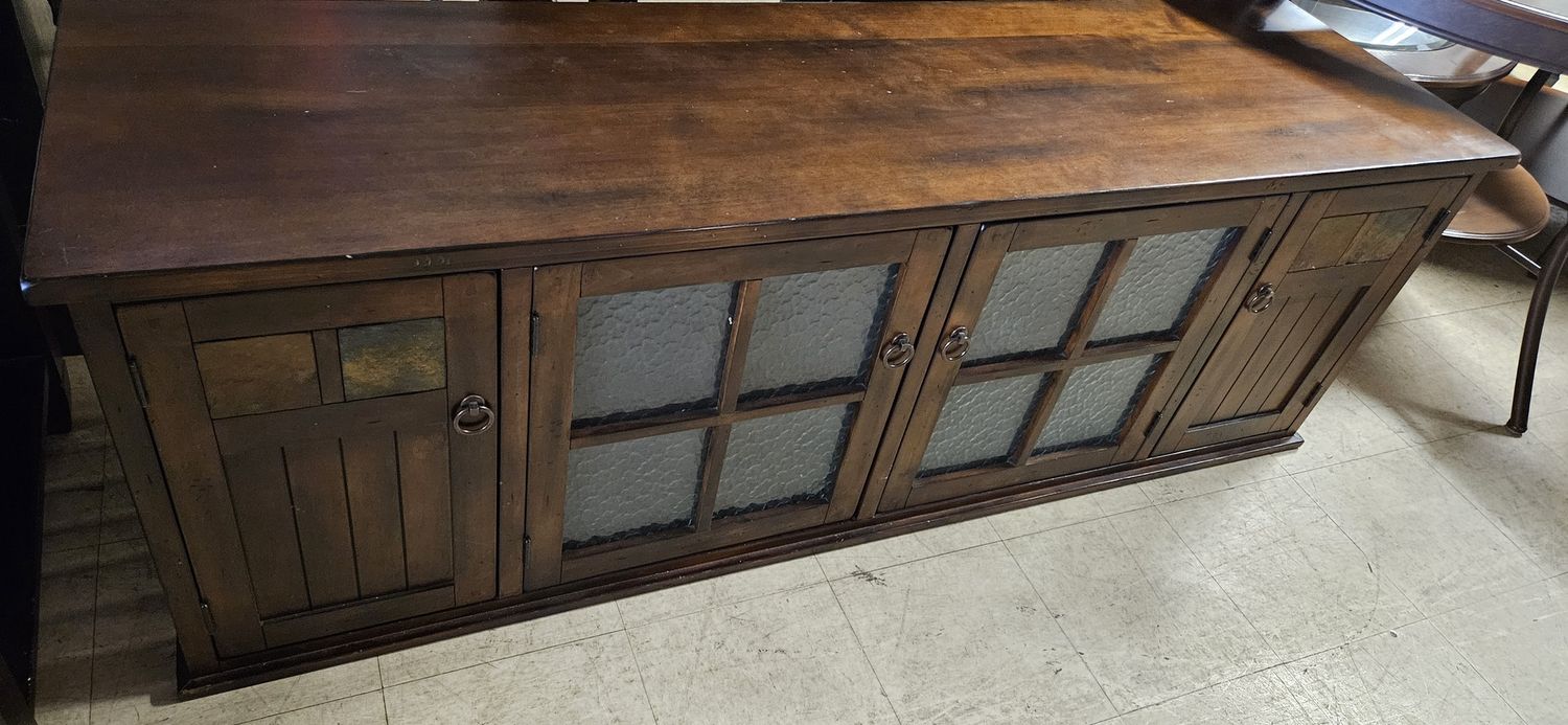 TV Stand Wood, Glass and Stone *DELIVERY AVAILABLE