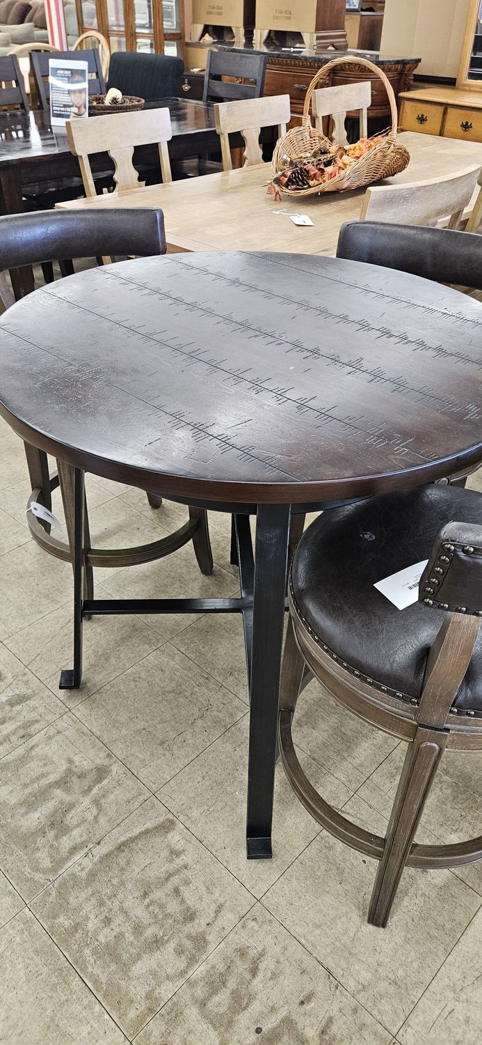 Wood and Iron Distressed High-top Table ** DELIVERY AVAILABLE