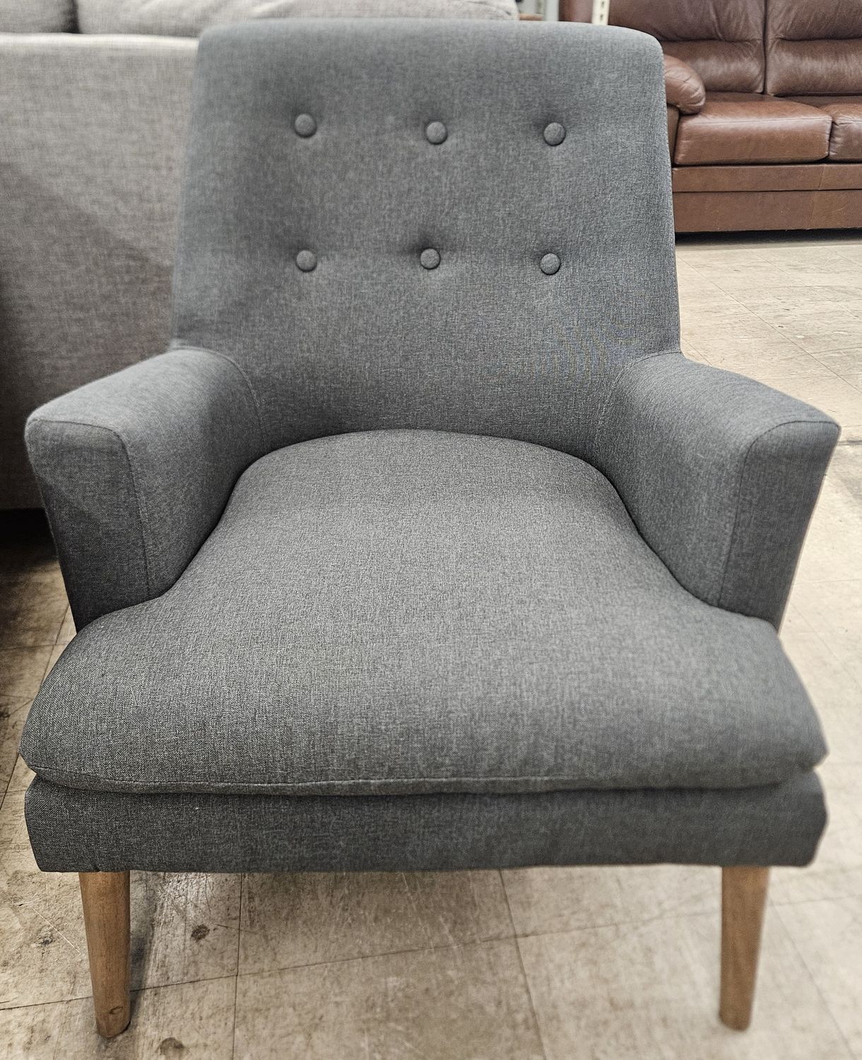 Upholstered Lounge Chair in contemporary gray