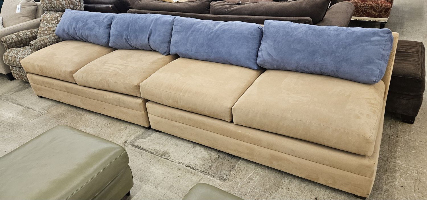 Two armless microfiber couches