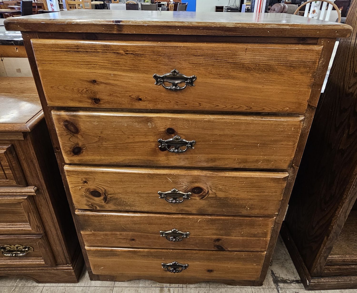 Classic hardwood highboy dresser