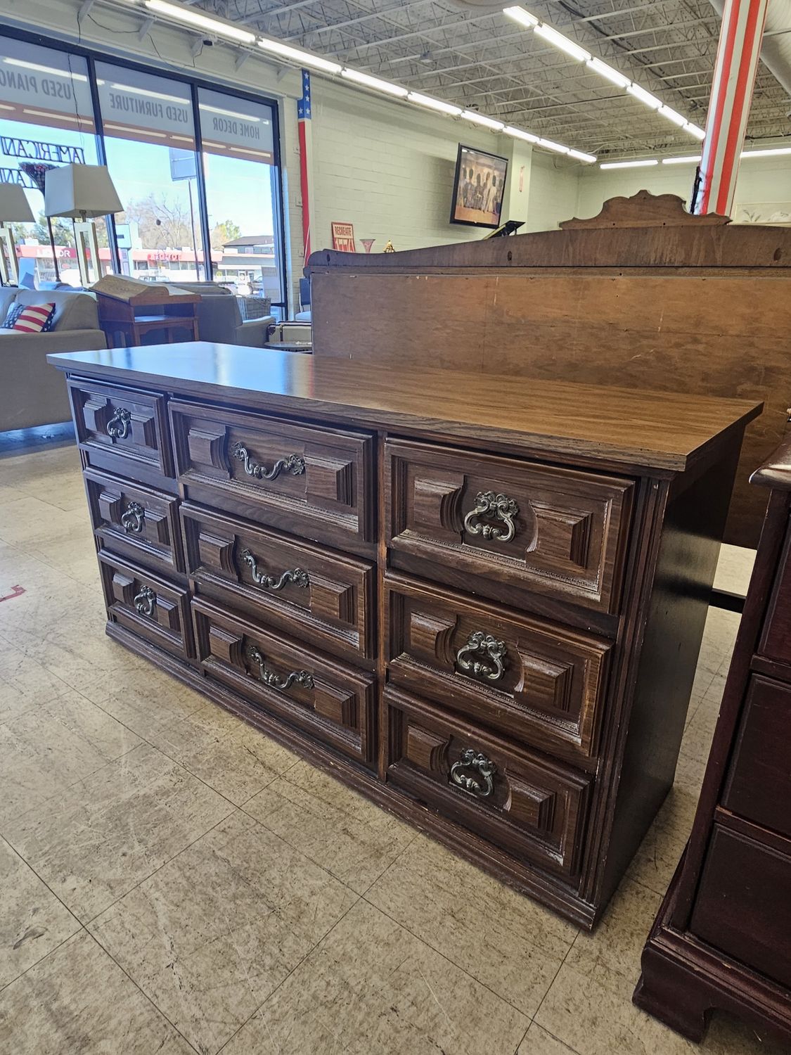 Solid Walnut Italian Neoclassical Tuscan-Style Triple Dresser