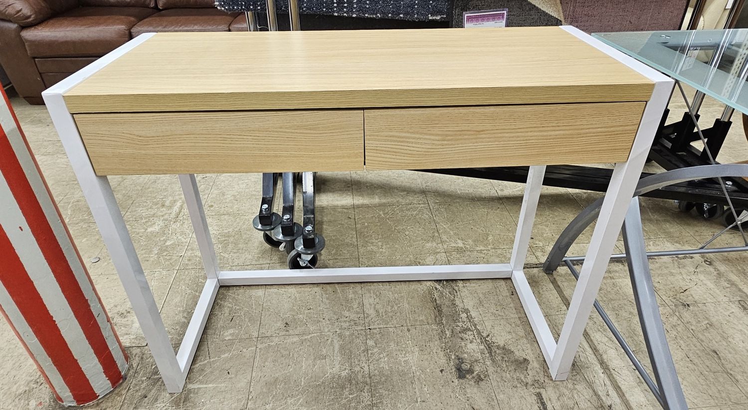 Wide rectangular wooden writing desk