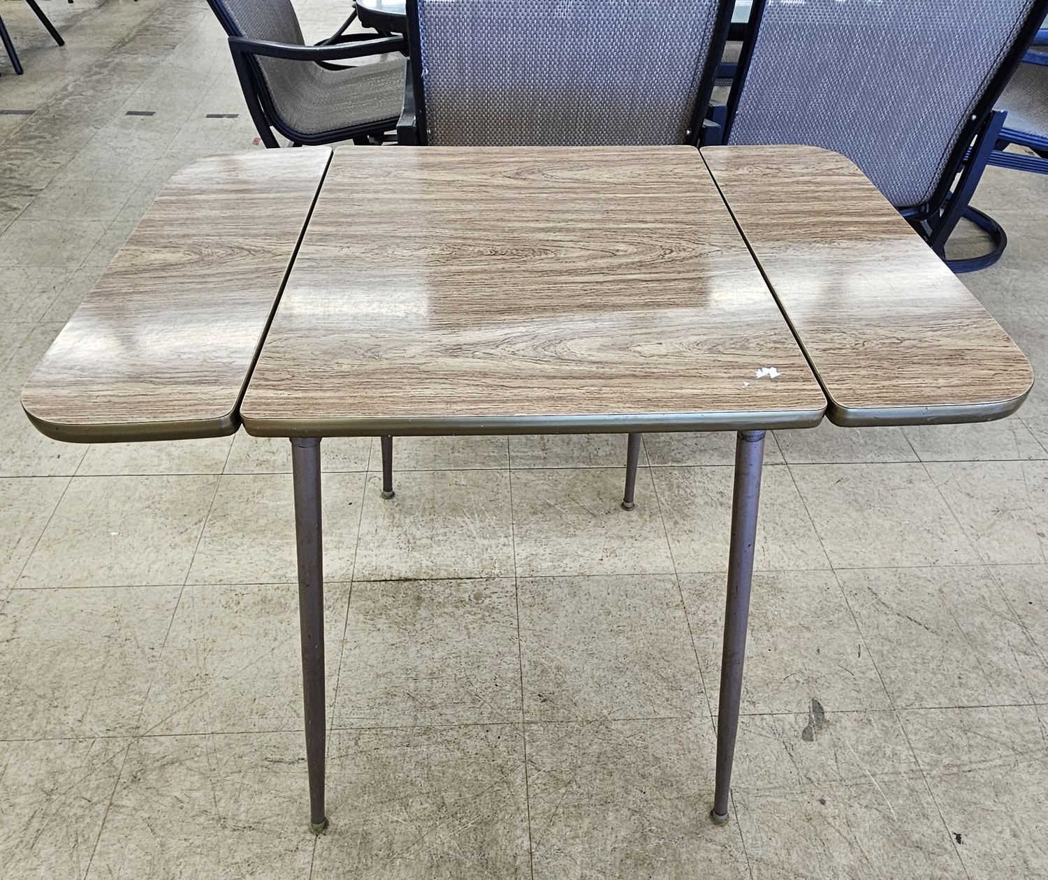 Vintage Formica and Chrome Drop-Leaf Table