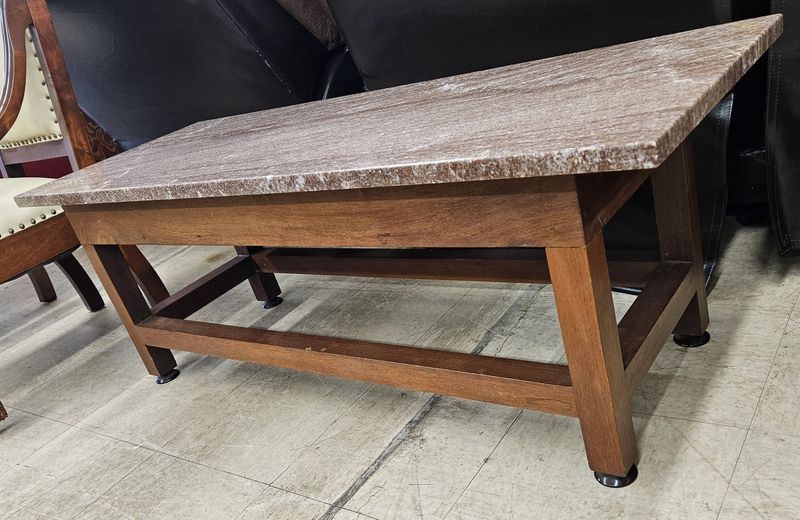 Elegant rectangular wooden coffee table