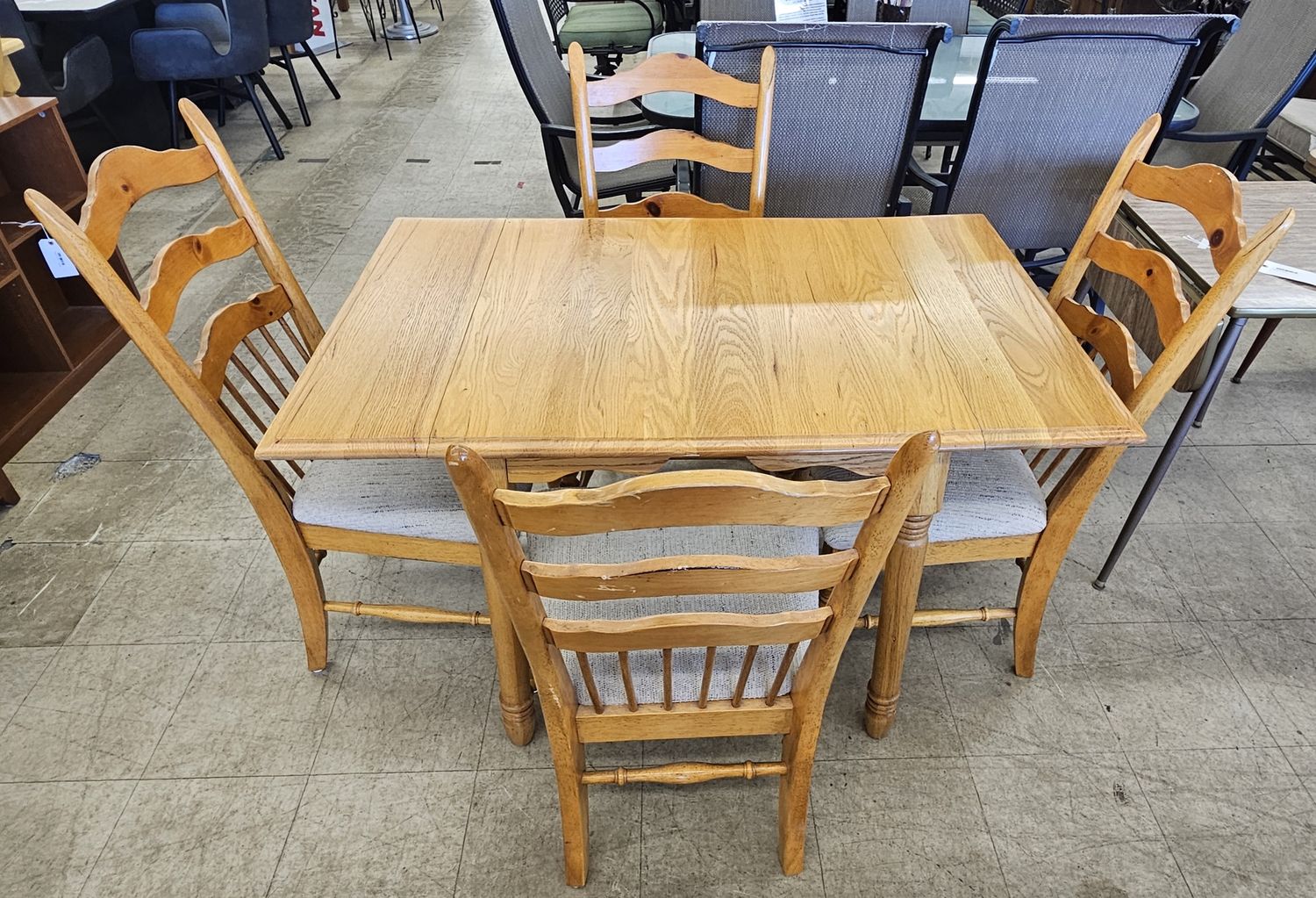 Traditional drop-leaf kitchen table with four chairs