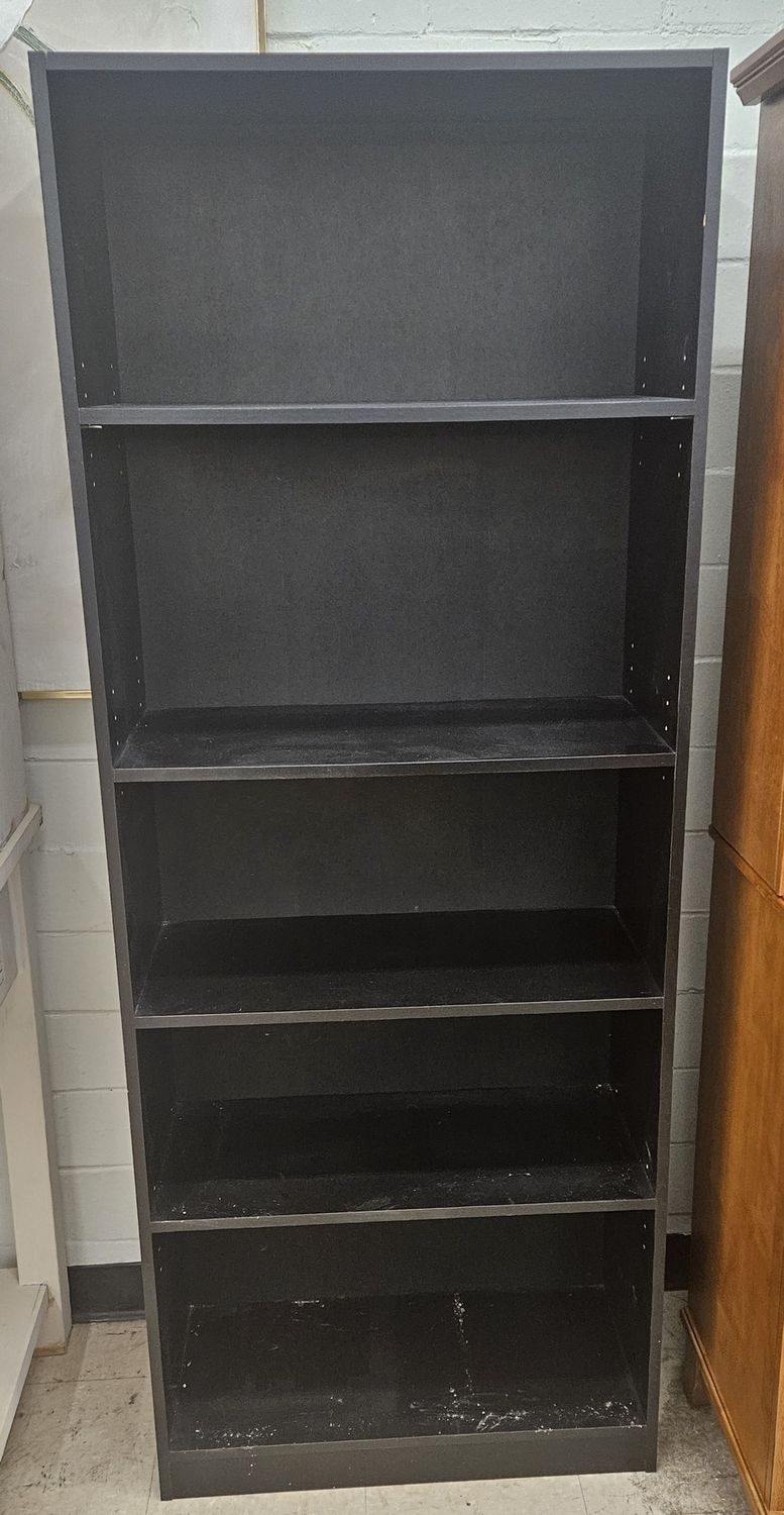 Tall black 5-tier bookcase