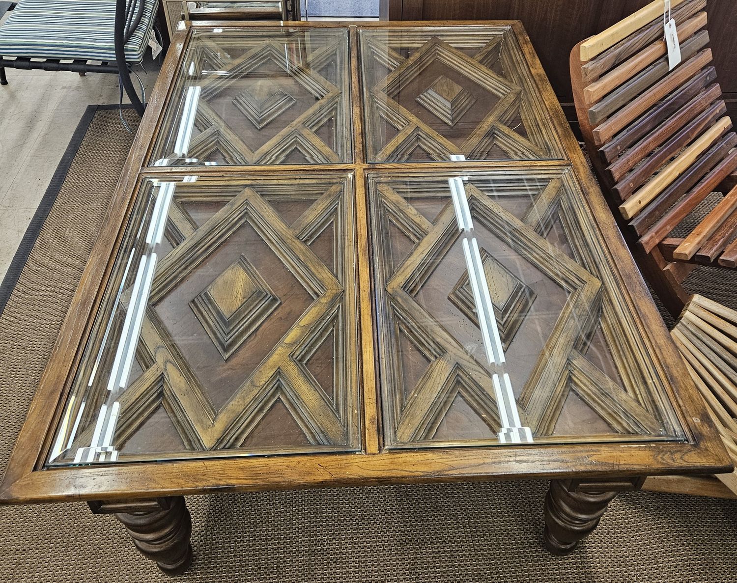 Large Solid Wood Rectangular Coffee Table