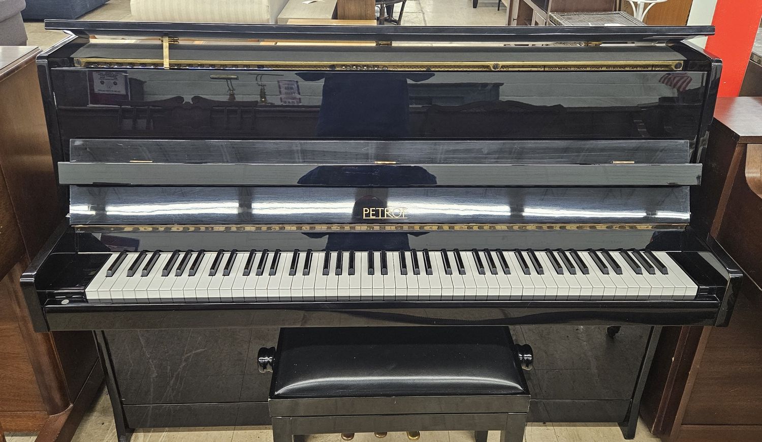 Glossy Ebony Petrof Euro Console**FREE DELIVERY