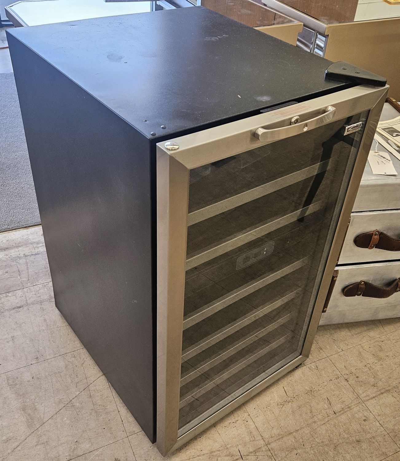 Small, see-through glass wine cooler