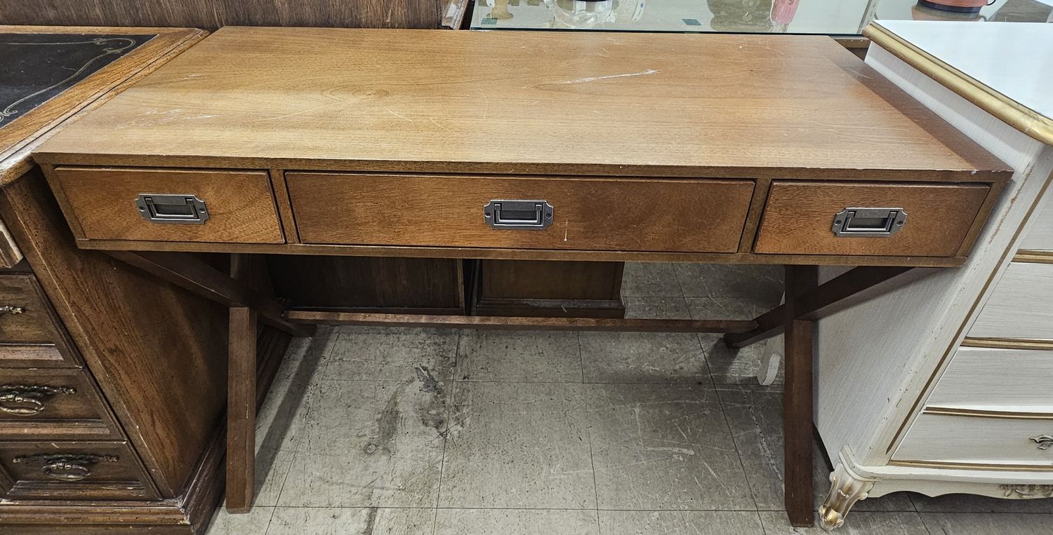 Campaign Style Wooden Desk