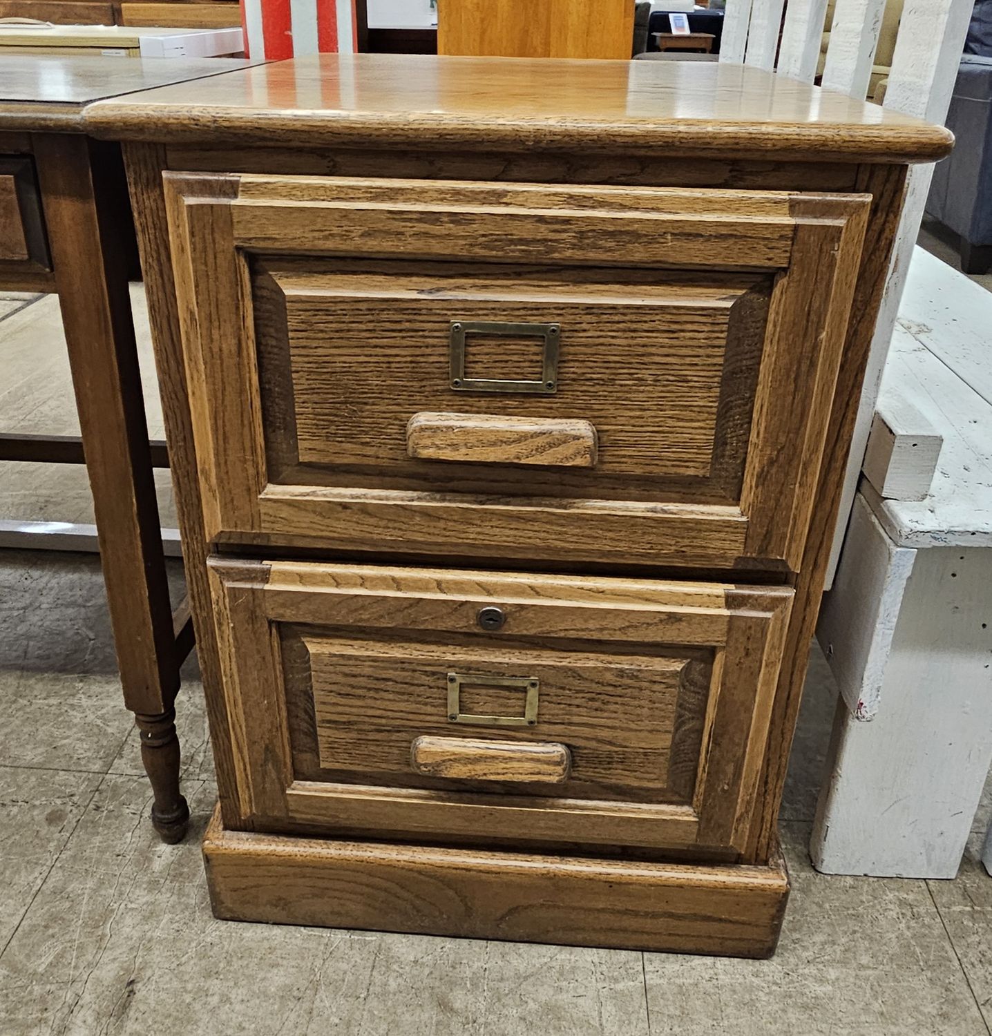 Two-Drawer Wooden File Cabinet
