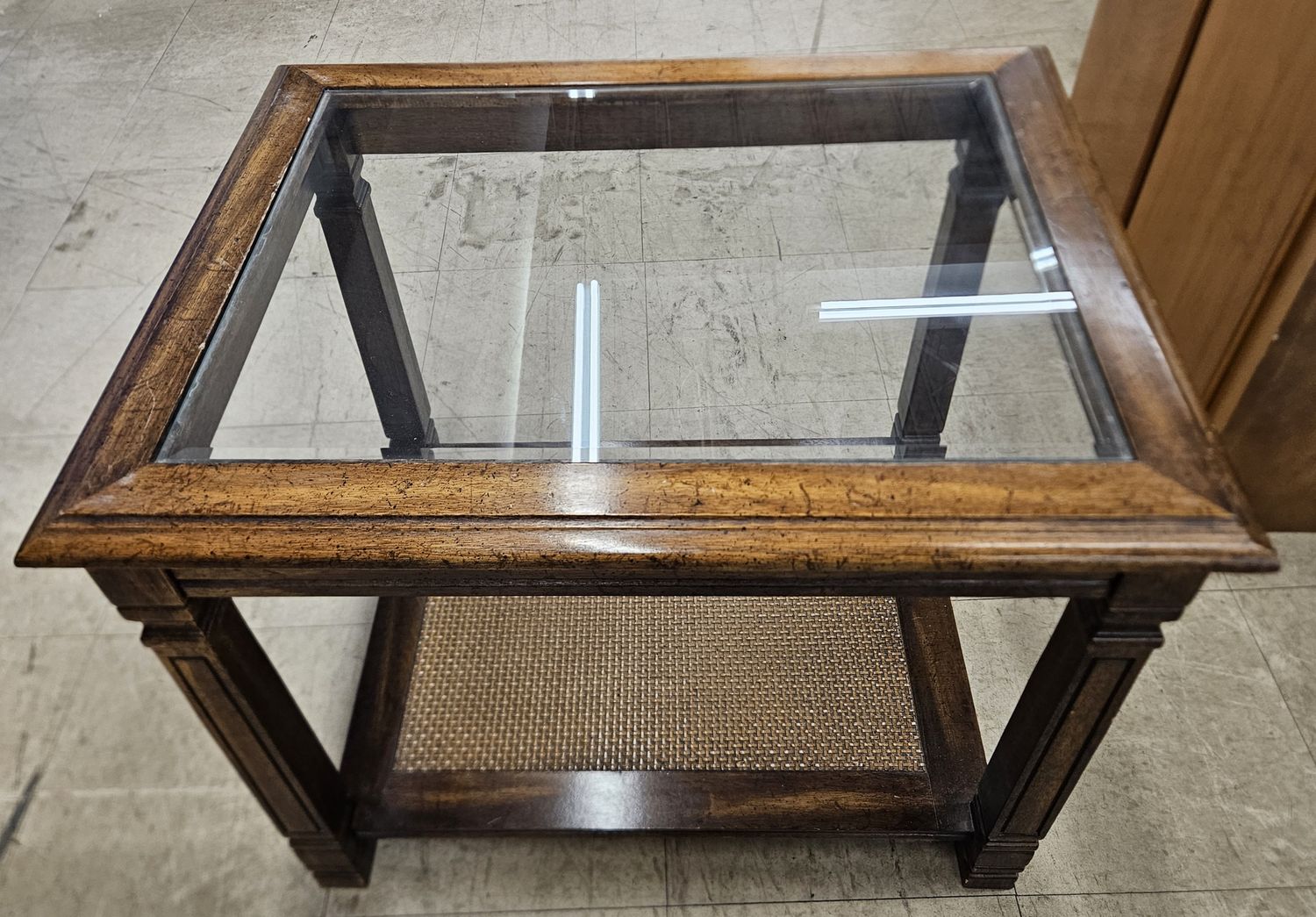 charming pair of vintage Mersman faux bamboo side tables