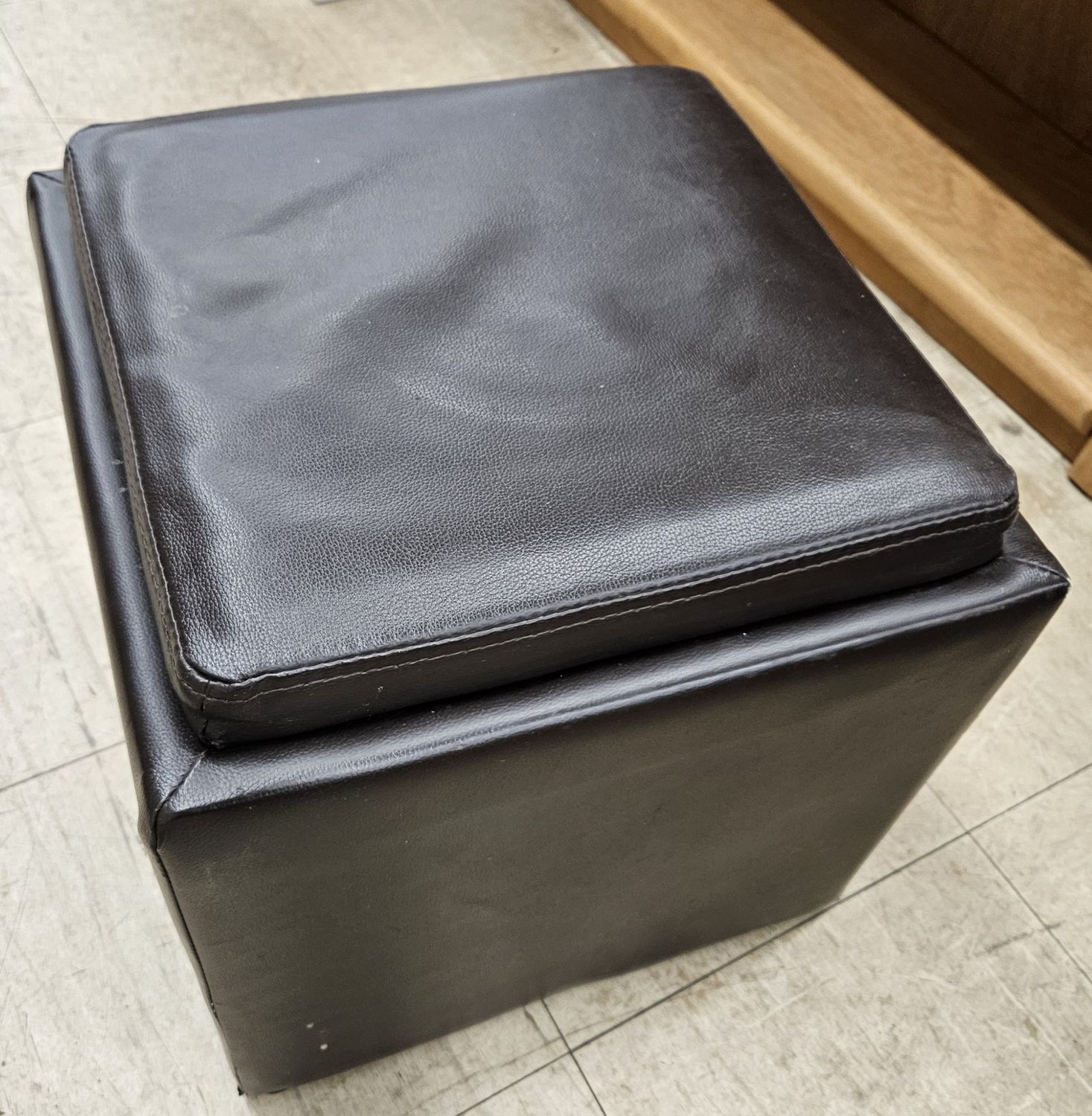 Leather Storage Ottoman