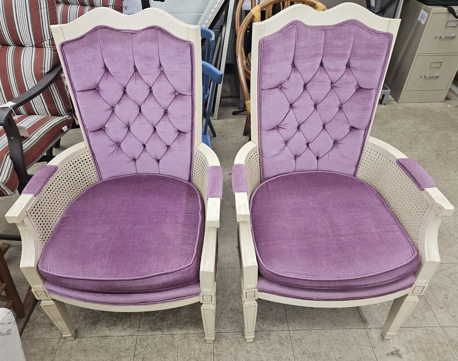 A pair of vintage chairs