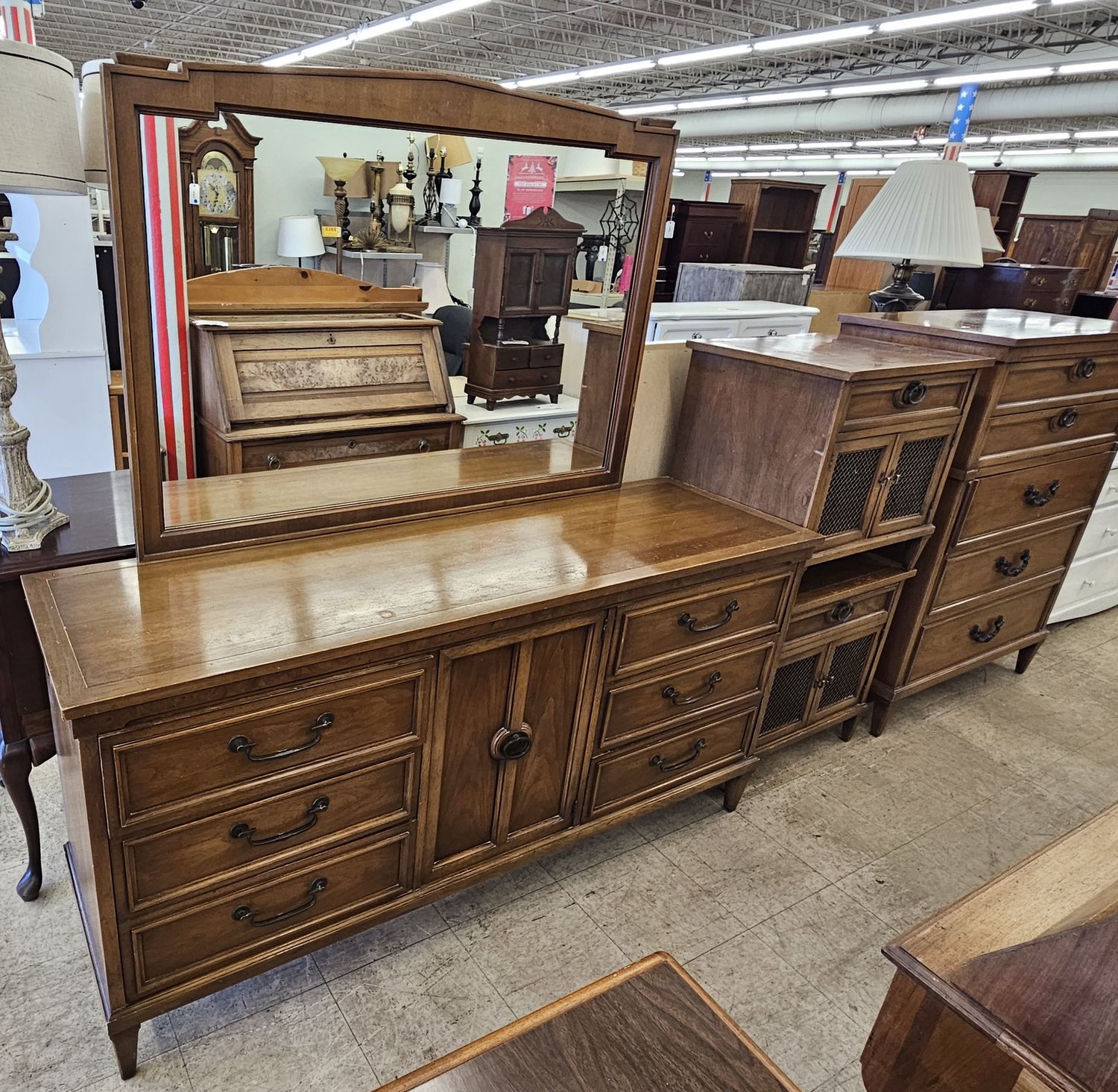 5-piece Dixie pecan wood bedroom set