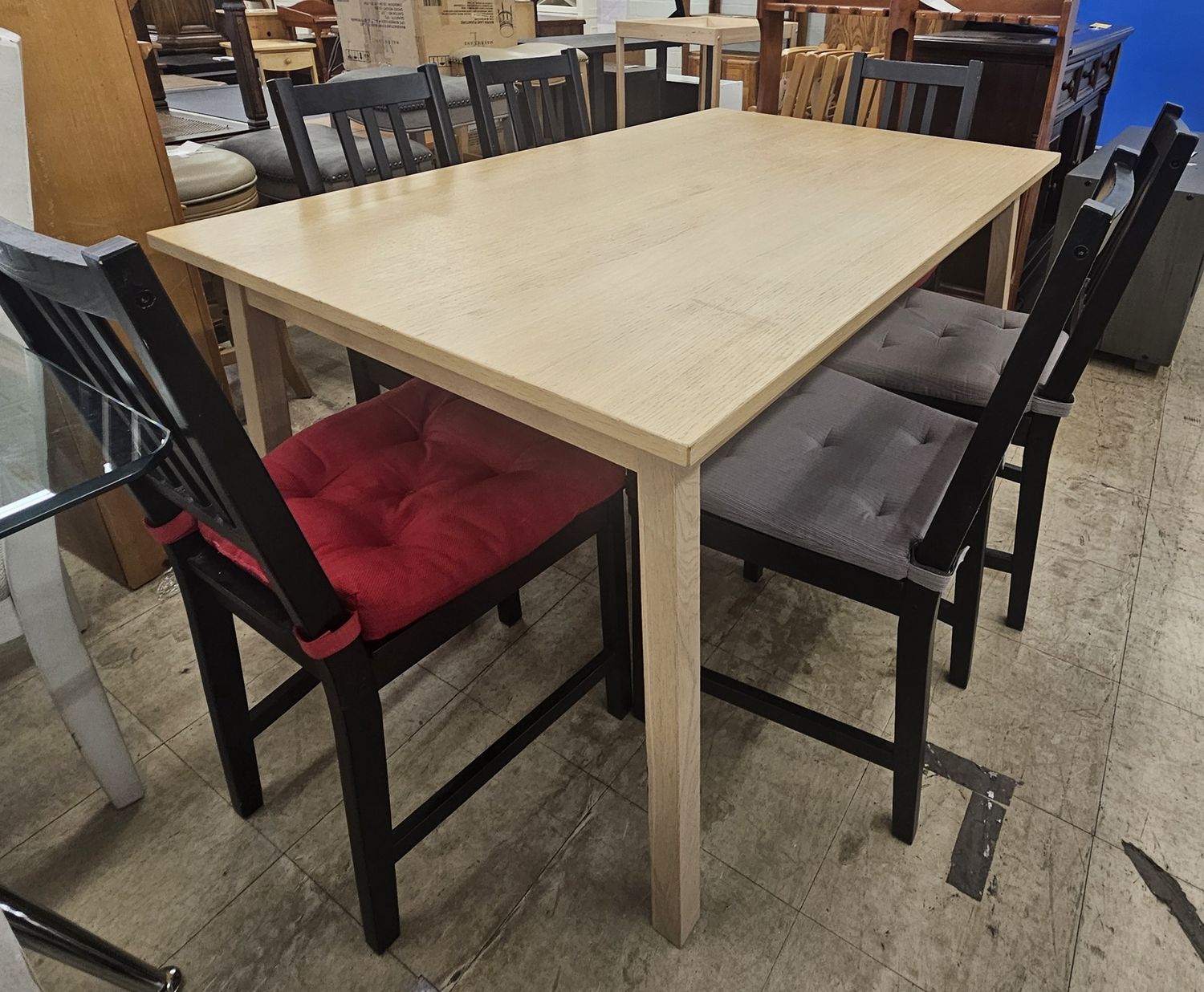 Solid wood dining set with 6 chairs..