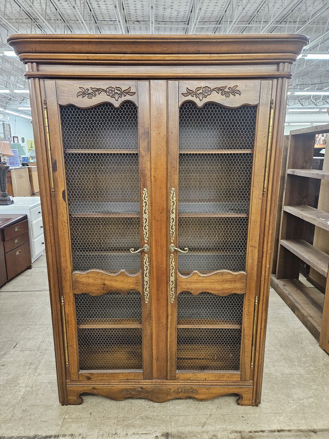 Antique French Provincial walnut cabinet