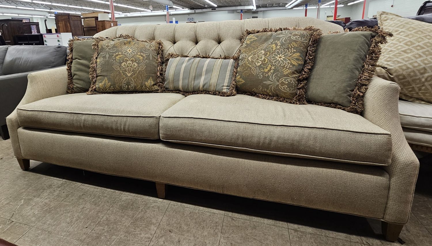 Cream-colored sofa