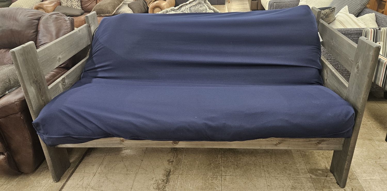 sturdy wooden frame futon