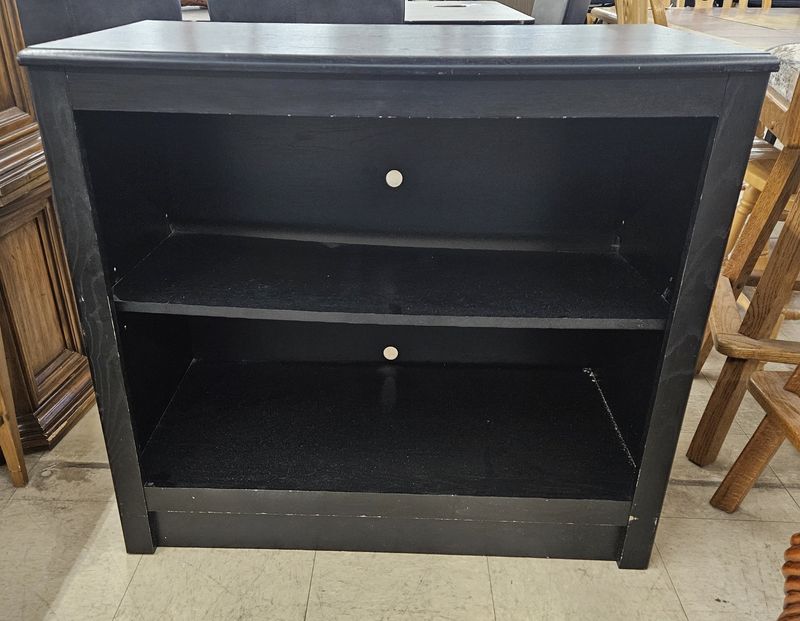 Solid black bookcase