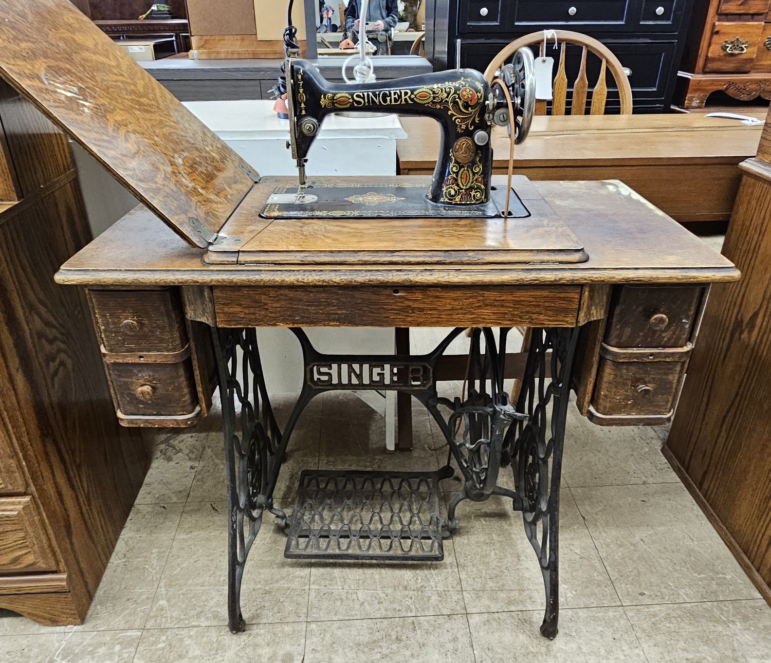 Antique Singer treadle sewing machine