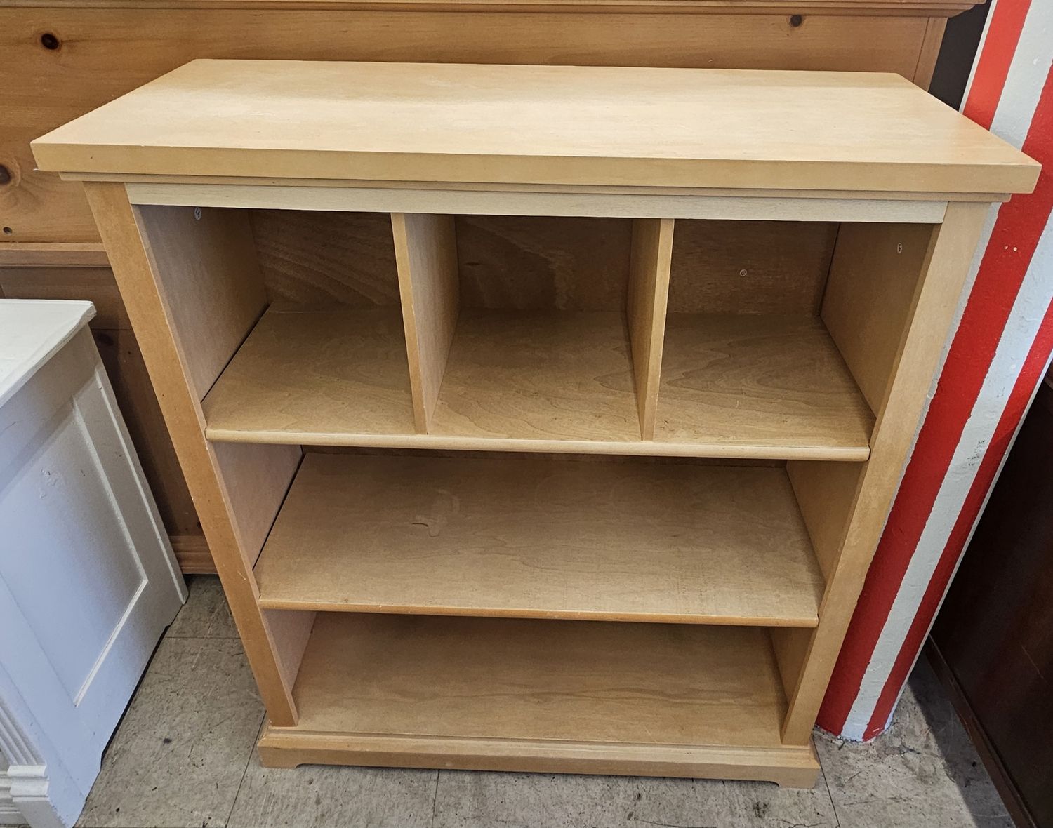 Solid wood blonde bookcase