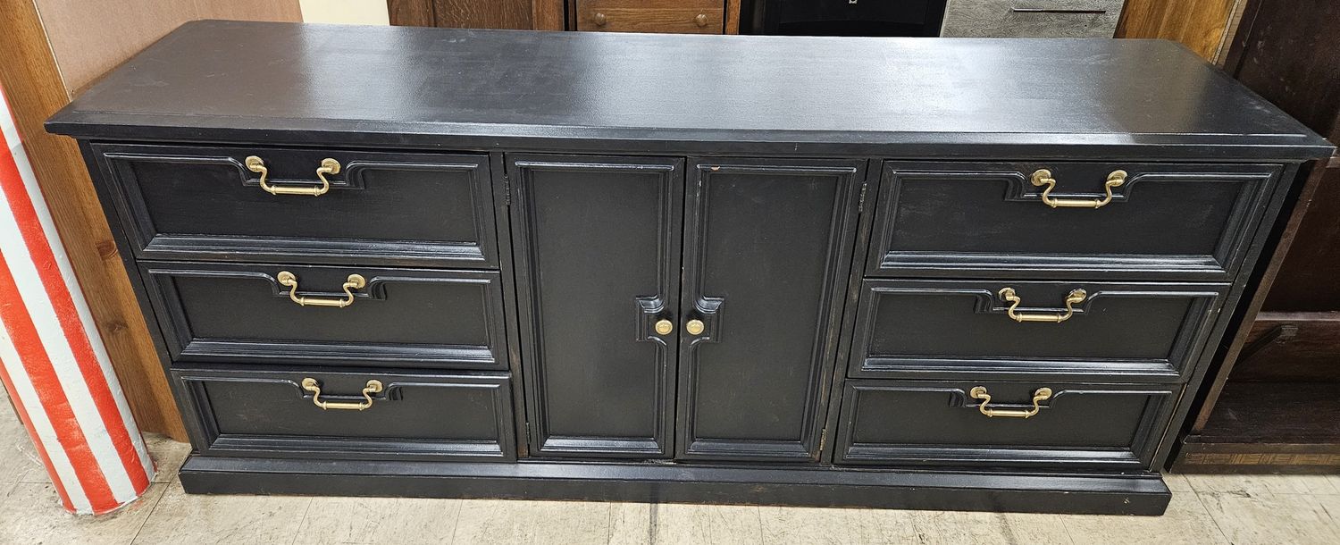 Vintage black Attic Heirlooms dresser