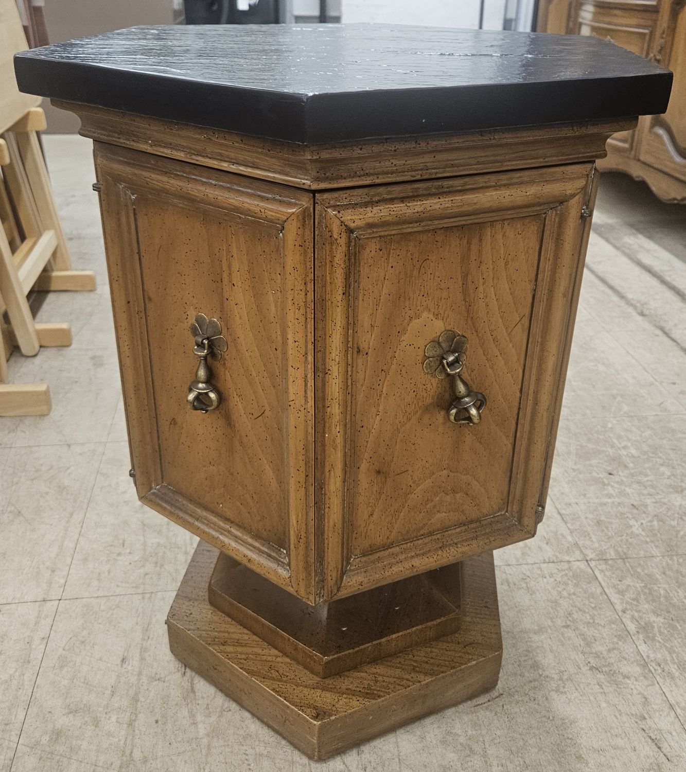 Drexel Velero mid-20th-century Spanish-style hexagonal cabinet
