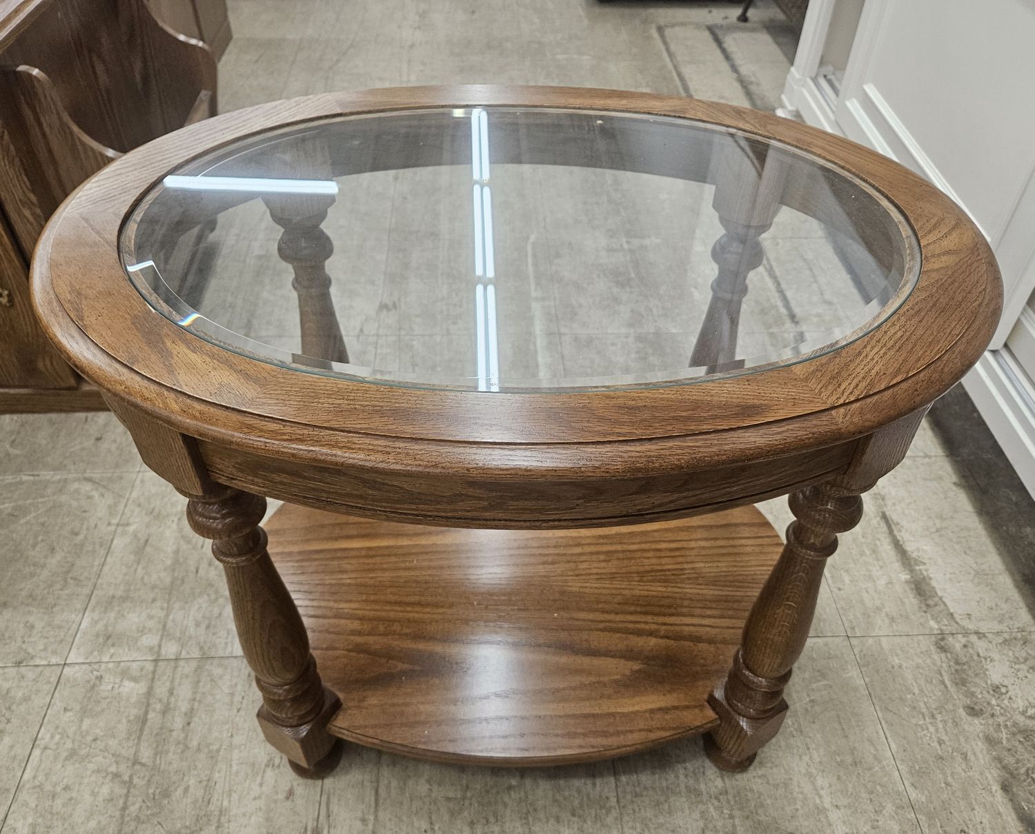 Oval end table